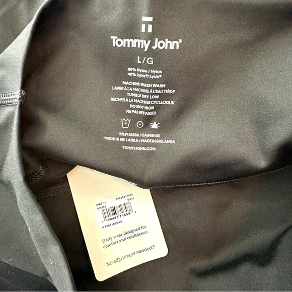 Tommy John Go Anywhere Leggings Black Pocket High-Rise Compression Size L - Picture 9 of 14